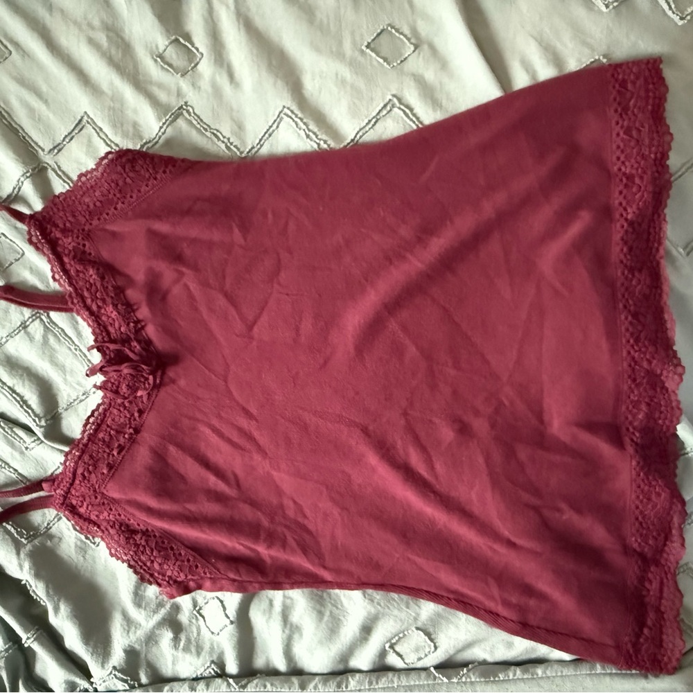 Hollister Burgundy Lace Tank Top